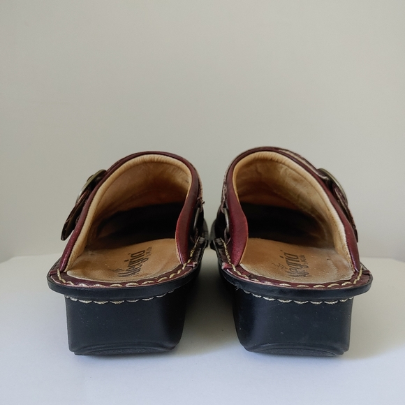 Alegria Seville Clog Chunky Leather Shoe Size 7 - 7.5 EU 37 Burgundy - Picture 12 of 16